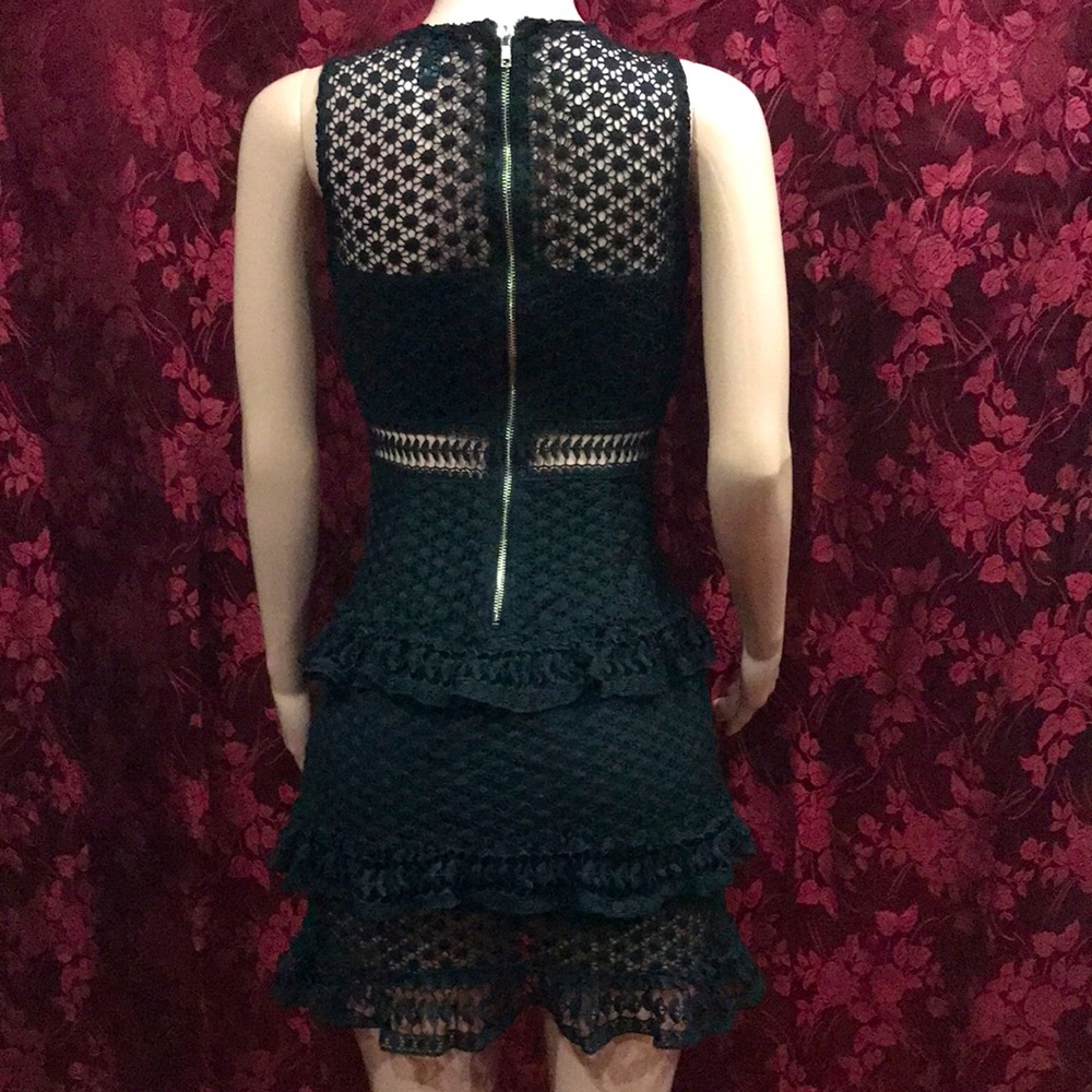 AQUA black XS embroidered mini dress. - Picture 7 of 11
